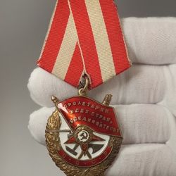 Authentic WWII USSR Russian Red Banner Original Silver Order #313121 