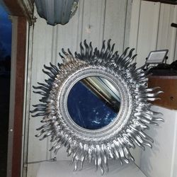 VINTAGE SILVER SUNBURST MIRROR