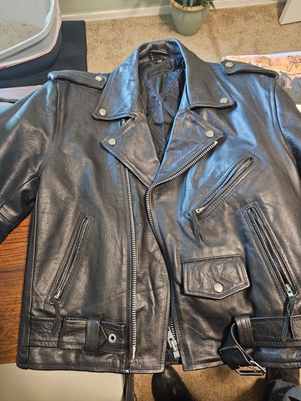 Super Heavy German Motorcycle Leather Jacket