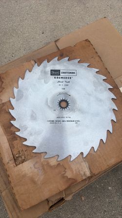 saw blade Vintage craftsman chrome edge, chisel tooth, circular saw blade