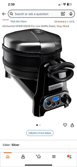 KitchenAid KPWB100OB Pro Line Waffle Baker, Onyx Black