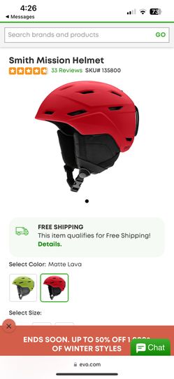 Smith Mission Helmet Size Small