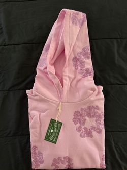 Denim Tears Pink Crystal Floral Hoodie Size M