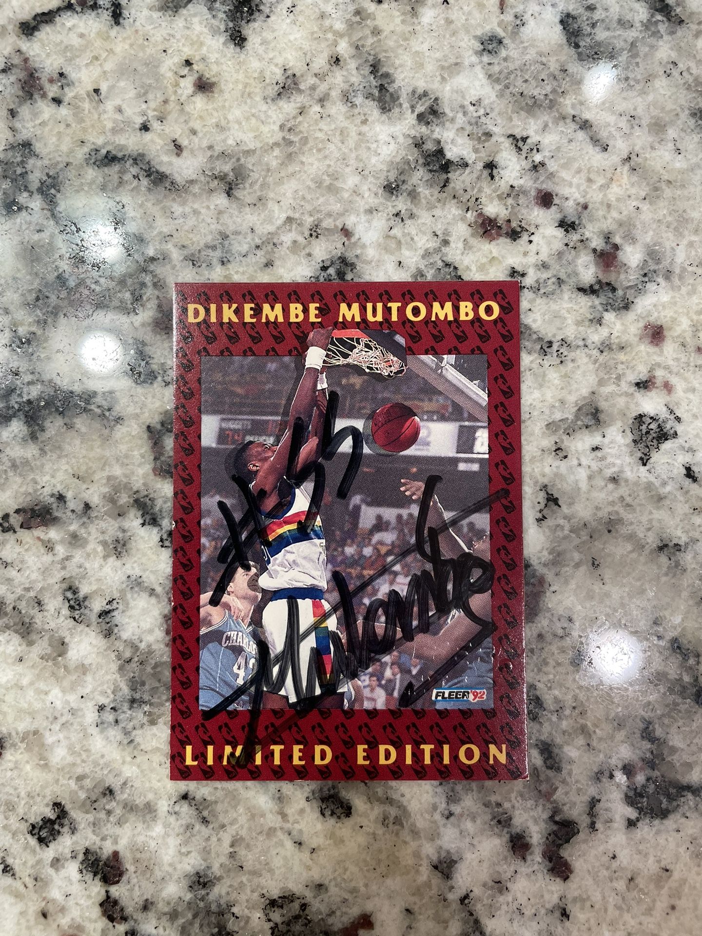 1992 Fleer Dikembe Mutombo Autograph Card