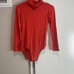 Orange Turtleneck Bodysuit 