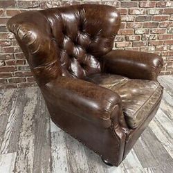 Beautiful, Genuine LEATHER Restoration Hardware Chair