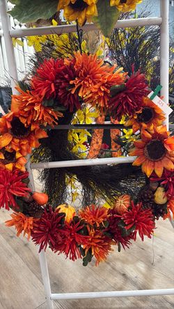 New!! Homemade 16 inch fall wreath