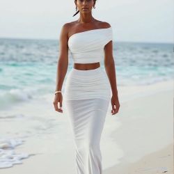 2piece Women Sexy Set Long Skirt Top Maxi 