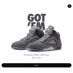 Jordan 5 Wolf Grey