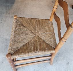 Vintage Ladder-Back Chair , Rush Seat