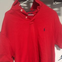 Red Ralph Lauren Polo Button Up Dress Shirt