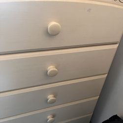 Cream Color Wooden Five Drawer Chest