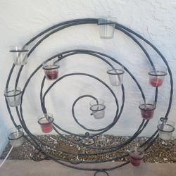 Pottery Barn Black Iron Votive Candle Holder Wall Art