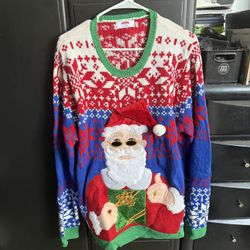 Ugly Christmas Sweater With Beer Pocket
