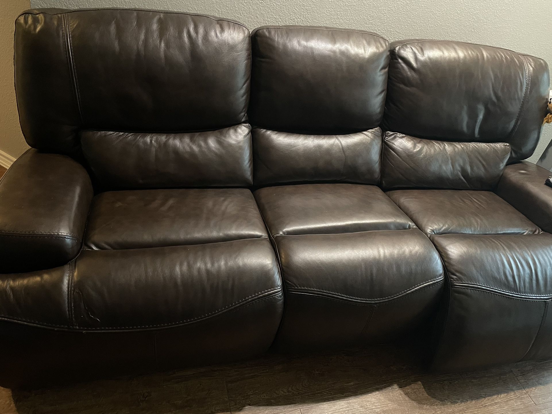 Leather Power Recliner Sofa