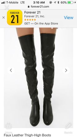 Faux leather thigh-high boots brand new