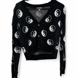 Yin Yang Cropped Cardigan 