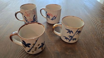Vintage Otagiri speckled stoneware mugs