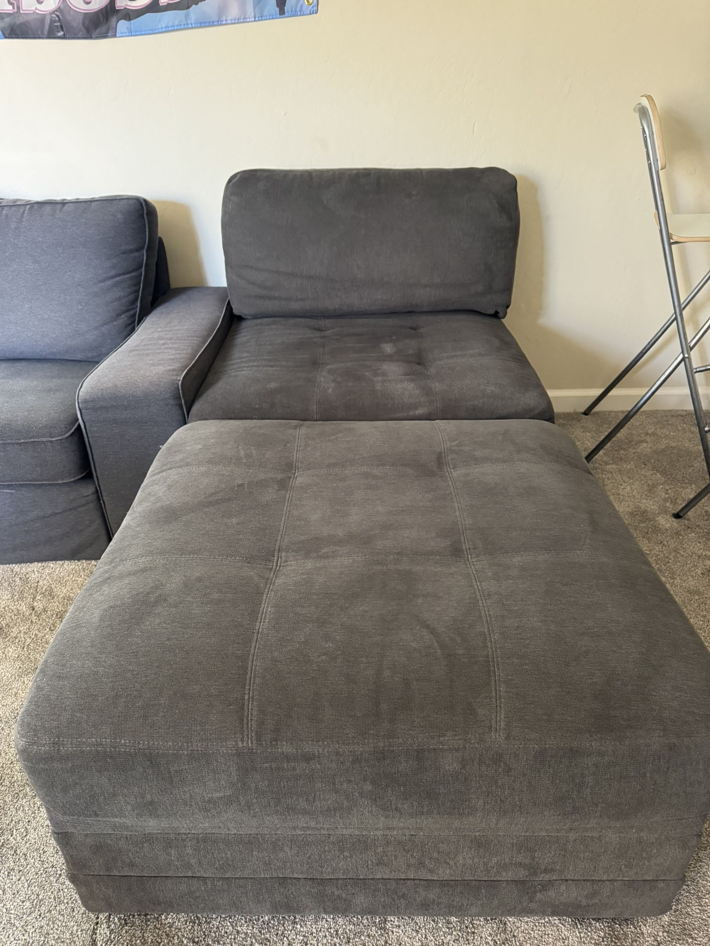 Grey ottoman/ couch