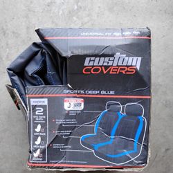 Custom Deep Blue Seat Cover Sport 2pc