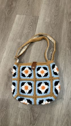 🧶Handmade Granny Square Crochet Bag