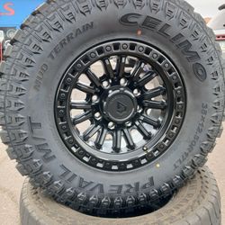 17x9 Arena Wheels 8x170/180 On New Tires 35 12.50 17 Celimo MT✅️🔥✅️🔥