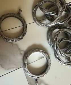 Silver Decorative Curtain Rings Set
