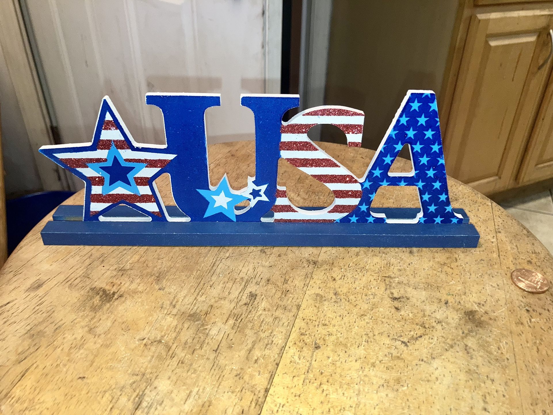 USA and Star Table Decór Plaque