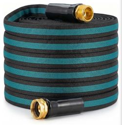 100 ft Garden Hose - Ultralight Kink-Free Flexible High-Pressure Water Hose with Solid Brass Fittings for Lawn, Yard, Patio and Car Wash