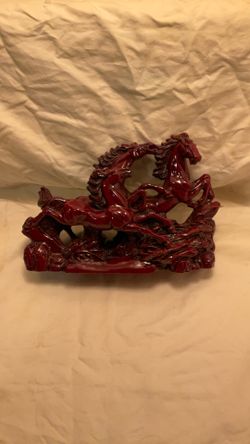 Vintage Chinese 3 Stallion Statue 