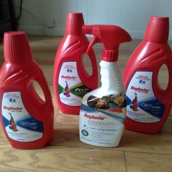 New. RugDoctor 4 carpet Cleaners. Rugdoctor oxy steam (64fl+40fl). Rugdoctor pet 64fl). Rugdoctor spray