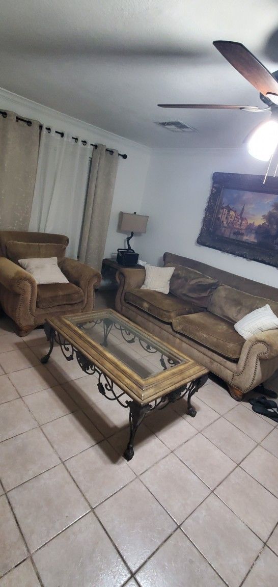 Couch with coffee table