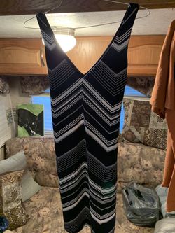 City Triangles Black and White Dress Large #08