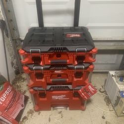 Brand New 3 PC Milwaukee PackOut Tool Box Set