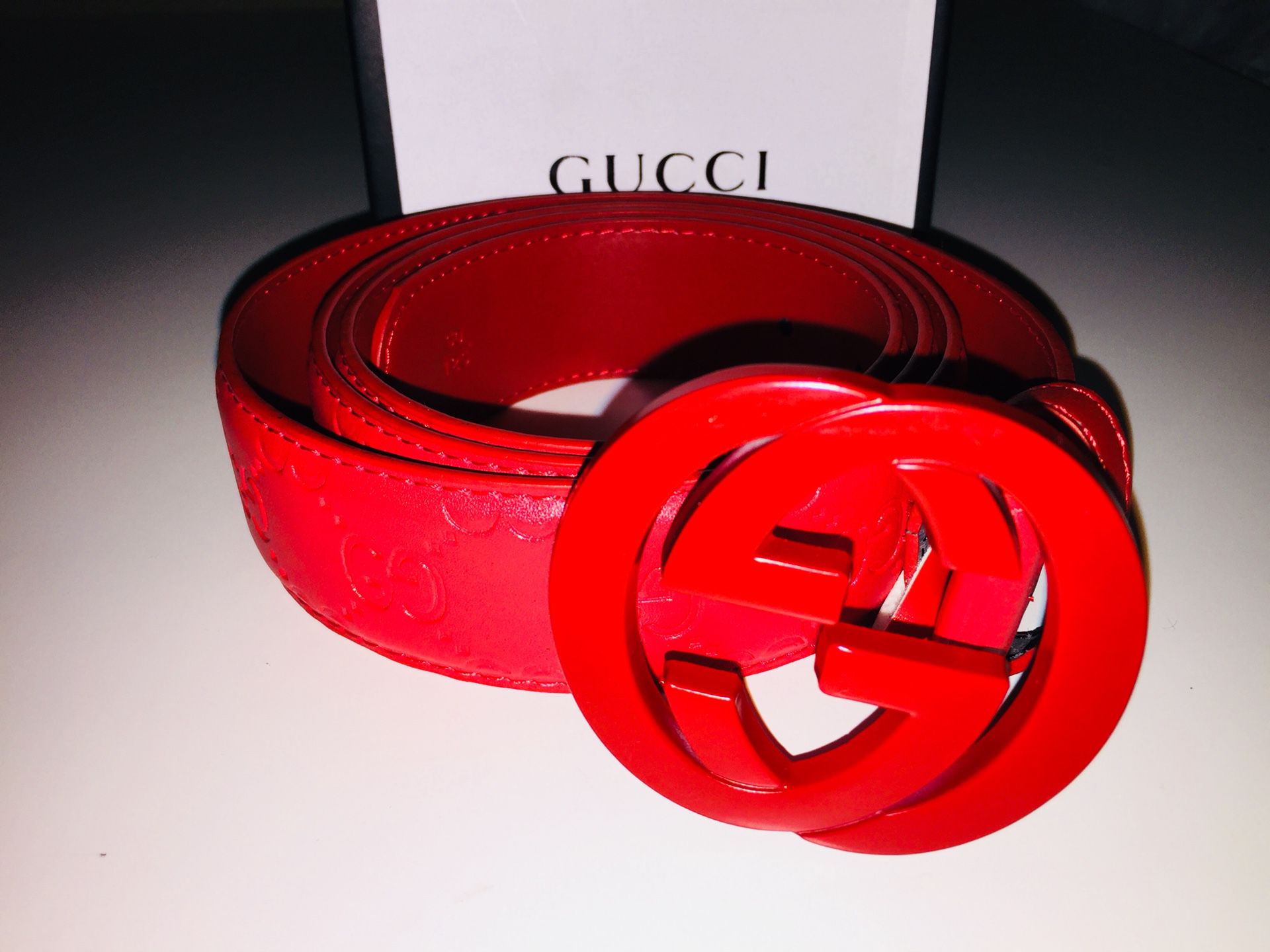 red gucci belt