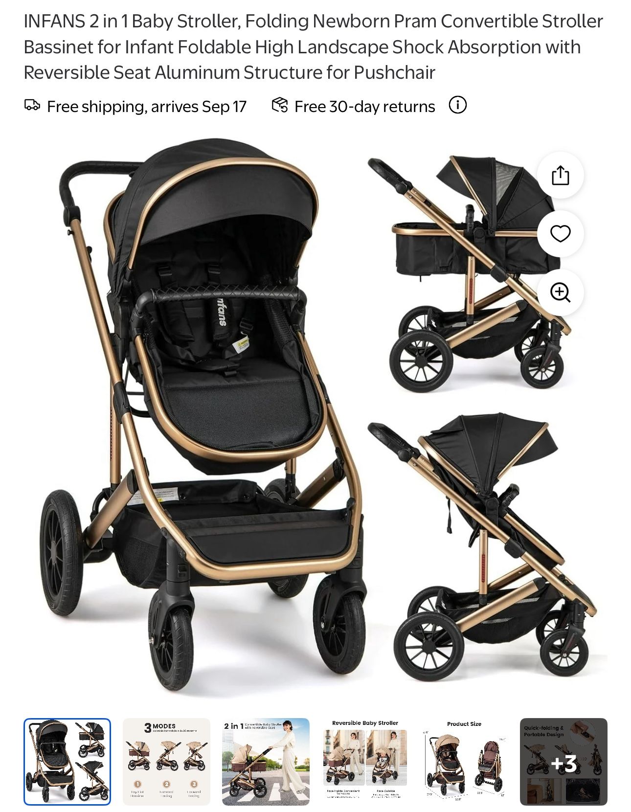 Baby Stroller (gold /black)