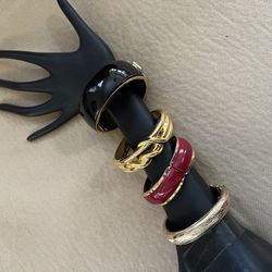 Vintage Gold Tone Metal Hinge Bracelets