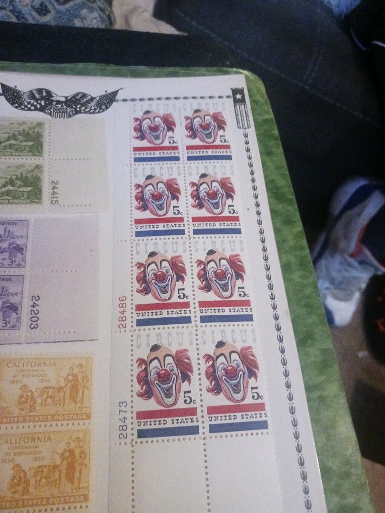 Lot Of 8 Circus Stamps