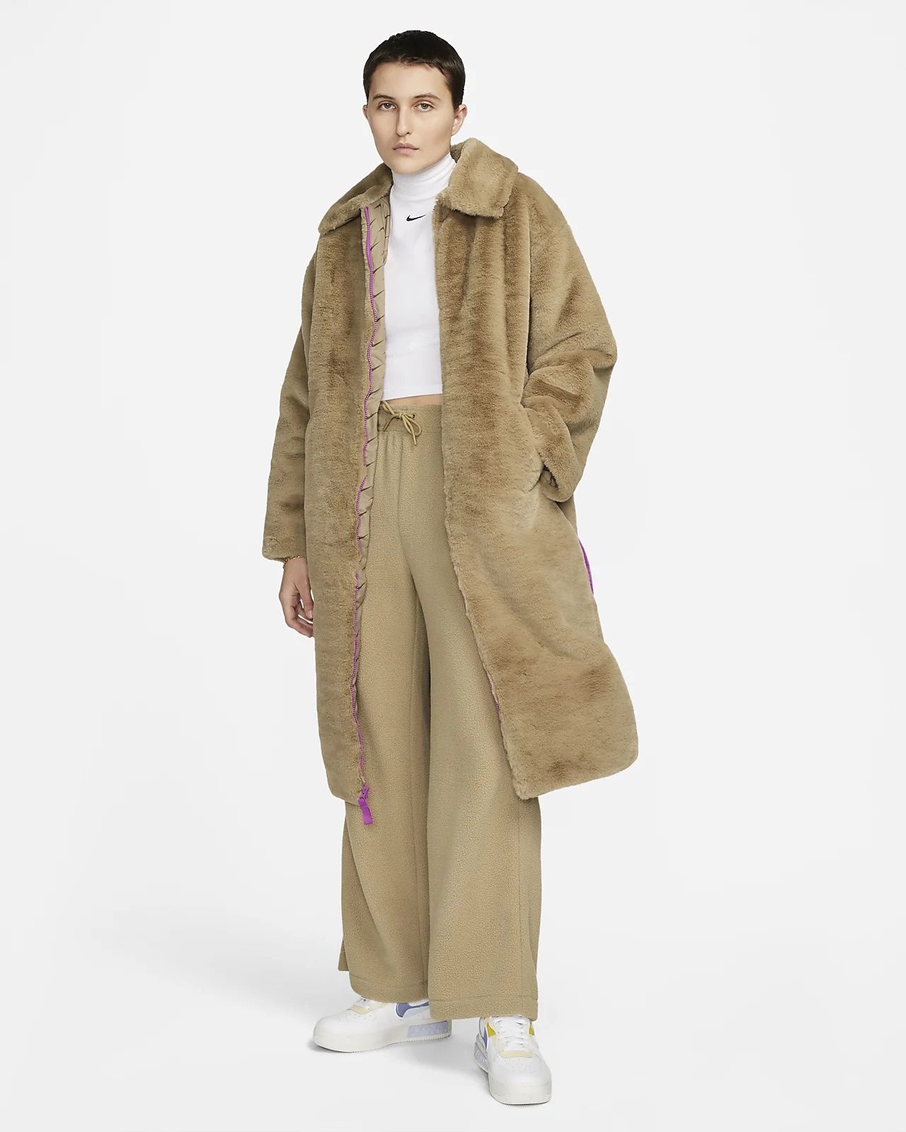 Nike special edition faux faur long coat jacket sherpa