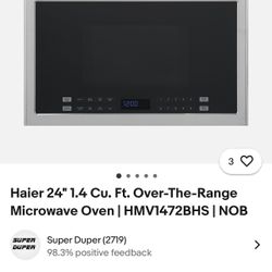 Haier 24 Inch 1.4 Cu. Ft. Over The Range Microwave