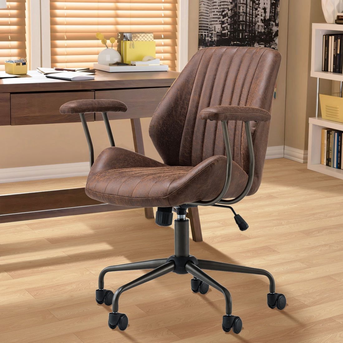 OVIOS Office Chair Suede Fabric for Executive and Home Office Ergonomic Chair