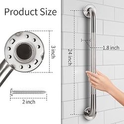 24" Anti Slip Grip Grab Bar For Bathroom/showers