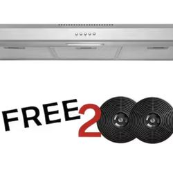 AKDY 36 in. 58 CFM Convertible Under Cabinet Range Hood