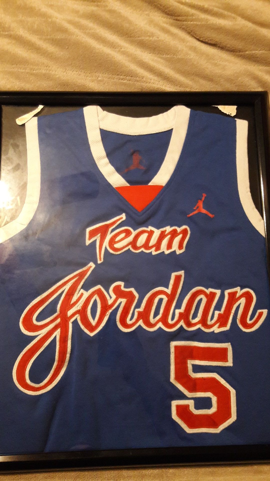 Framed Air Jordan Team Jordan #5 Basketball Jersey