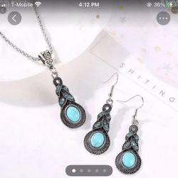 Tibetan Turquoise Jewelry Set