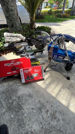 Paint sprayer, miter saw
