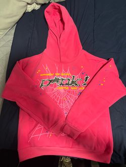 Sp5der Pink Graphic Hoodie