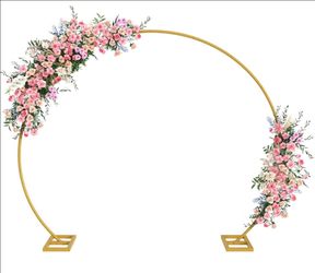Metal Arch Backdrop Stand, Balloon Arch Frame for Wedding, Birthday Party, Ceremony Decoration,Easy to Assemble,6.9 Ft H x 7.87 Ft W,Gold