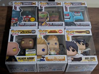 Funko Pop Lot of 6 – Samurai Jack, Black Adam, MHA, Trigun