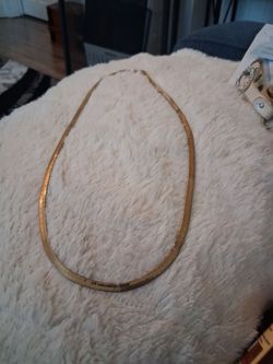 Gold-Tone Herringbone Chain Necklace
